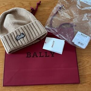 Bally-brand new embroidered-logo beanie hat.